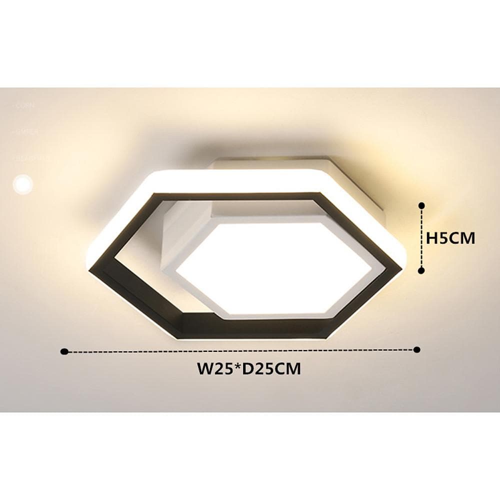 Modern Hexagonal LED Ceiling Light Minimalist Geometric Flush Mount Fixture for Kitchen and Bedroom