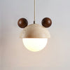 Domiere Travertine and Wood Pendant Light Modern Hanging Lamp for Indoor Spaces