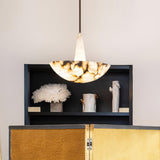 Domus Alabaster Chandelier Modern Snowflake Pattern LED Ceiling Pendant Light