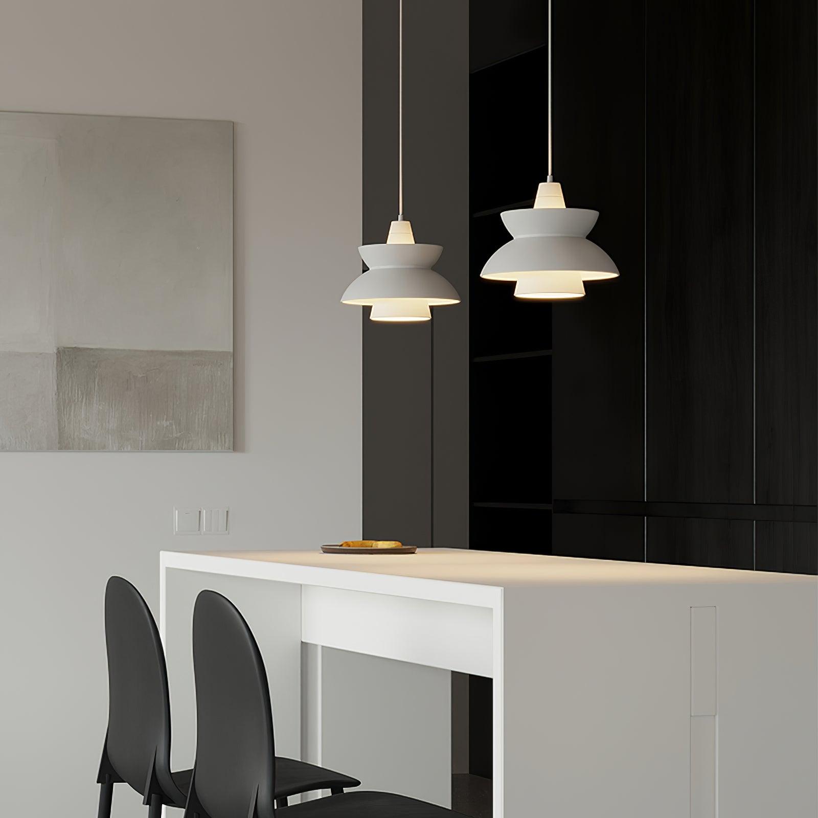 Doo Wop Modern Pendant Light Aluminum Dual Shade Ceiling Lamp for Kitchen Island
