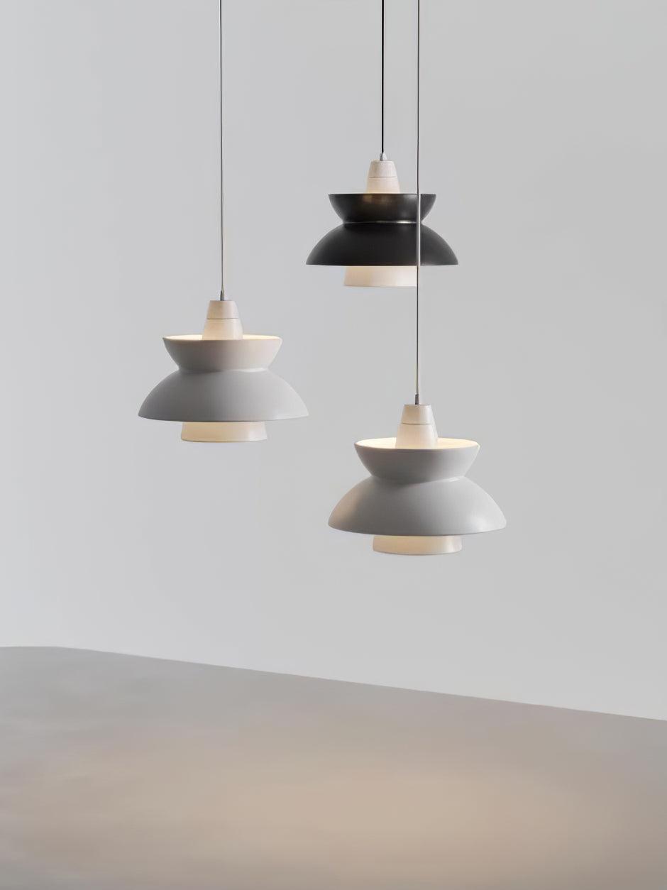 Doo Wop Modern Pendant Light Aluminum Dual Shade Ceiling Lamp for Kitchen Island