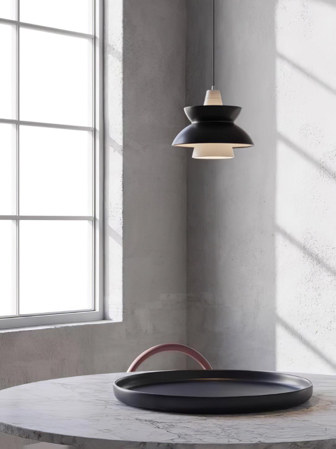 Doo Wop Modern Pendant Light Aluminum Dual Shade Ceiling Lamp for Kitchen Island