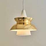 Doo Wop Modern Pendant Light Aluminum Dual Shade Ceiling Lamp for Kitchen Island