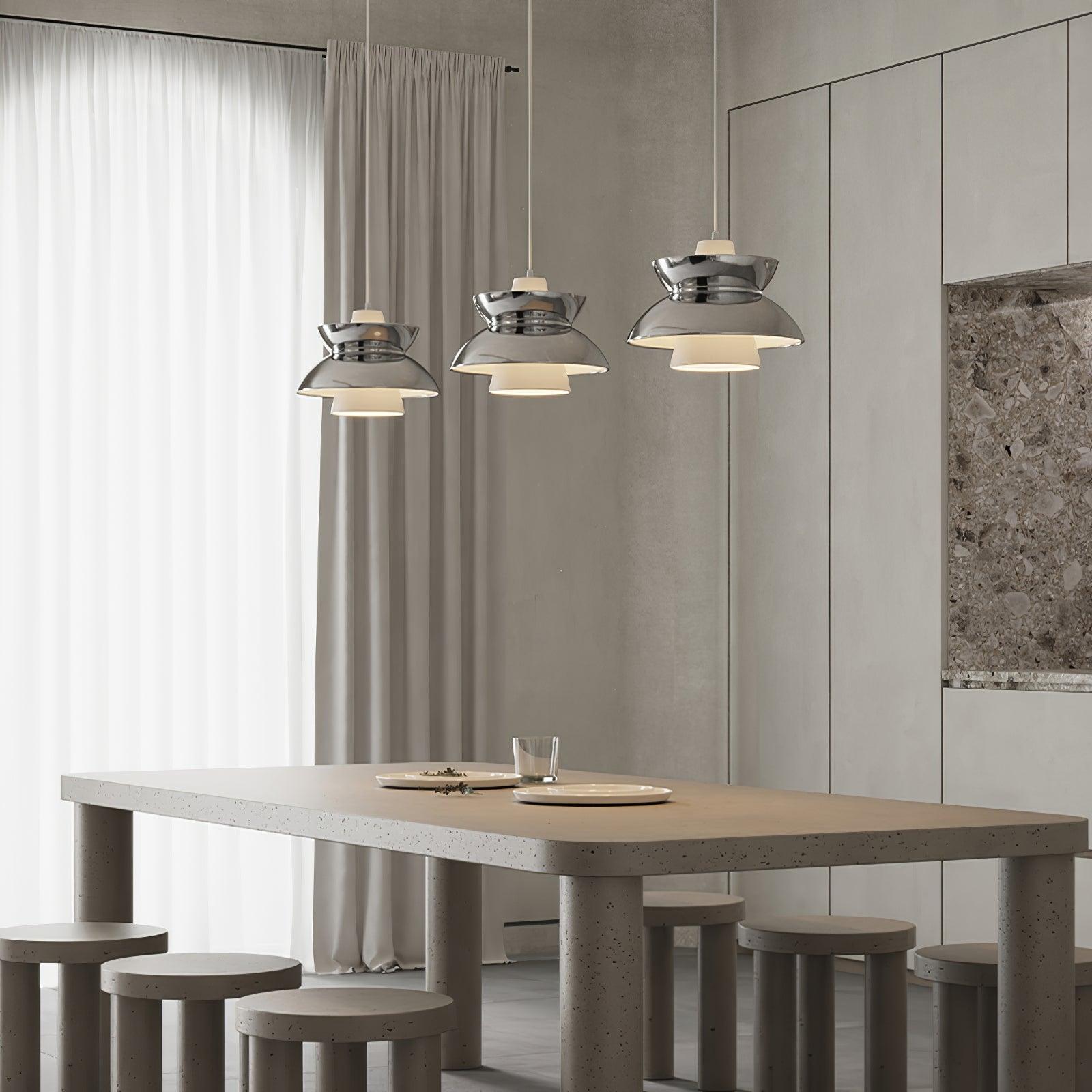 Doo Wop Modern Pendant Light Aluminum Dual Shade Ceiling Lamp for Kitchen Island