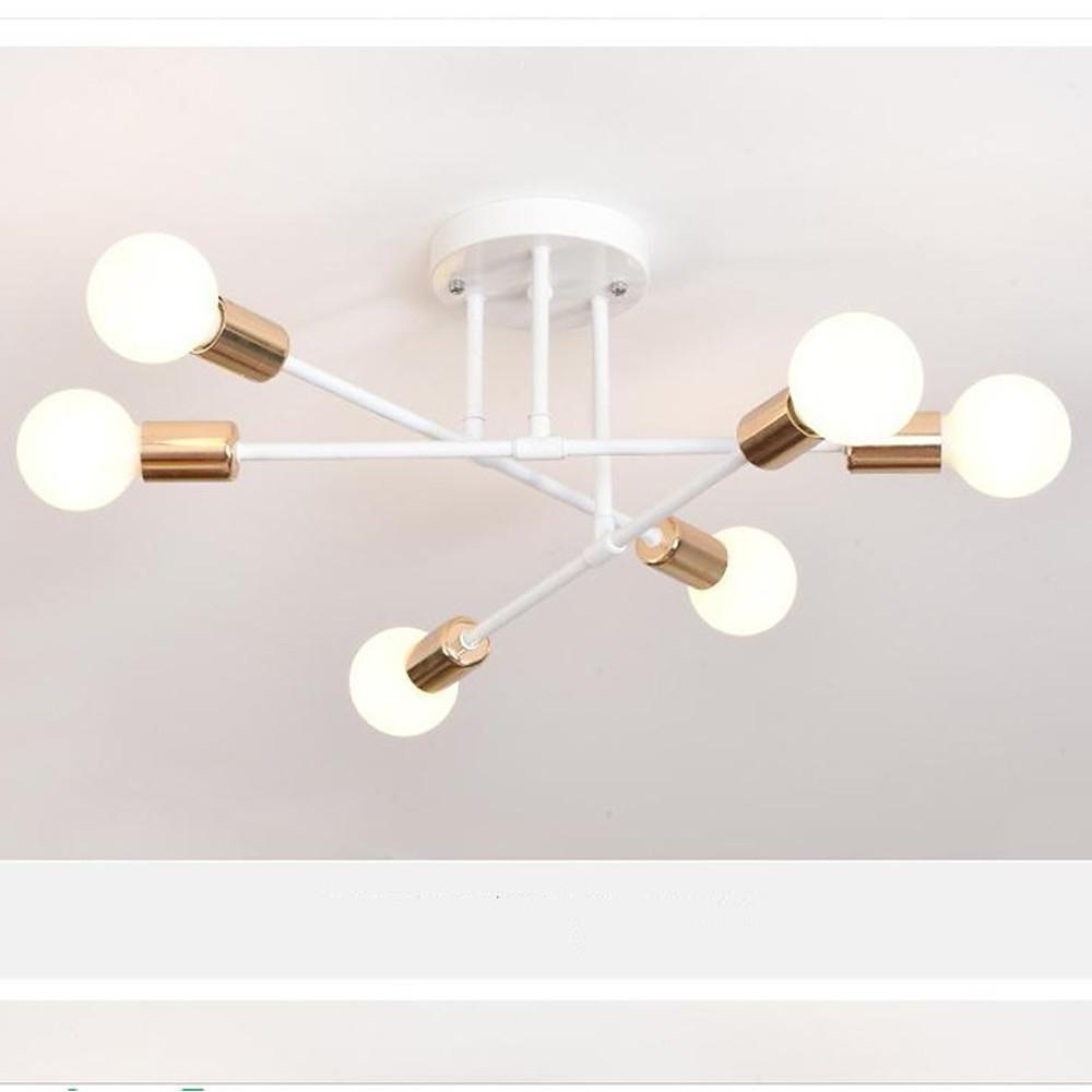 Modern 6 Light Sputnik Chandelier Metal Ceiling Pendant Lamp for Kitchen Living Room Dining Area