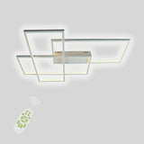 Modern Rectangular Three Tier LED Flush Mount Ceiling Light with Integrated Central Panel