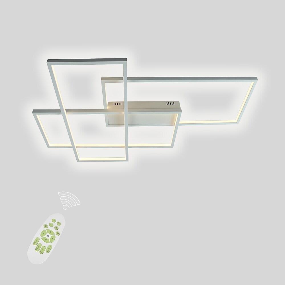 Modern Geometric LED Ceiling Light Overlapping Rectangles Flush Mount Aluminum Fixture