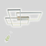 Modern Geometric LED Ceiling Light Overlapping Rectangles Flush Mount Aluminum Fixture