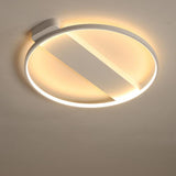 Modern Circle Rectangle Combined LED Flush Mount Ceiling Light Geometric Minimalist Fixture