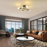Modern 8 Light Sputnik Chandelier Industrial Metal Ceiling Light Fixture for Living Room and Bedroom