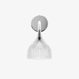 E Modern Minimalist Chrome Wall Sconce Indoor Glass Globe Bedside Reading Light
