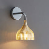 E Modern Minimalist Chrome Wall Sconce Indoor Glass Globe Bedside Reading Light