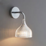E Modern Minimalist Chrome Wall Sconce Indoor Glass Globe Bedside Reading Light