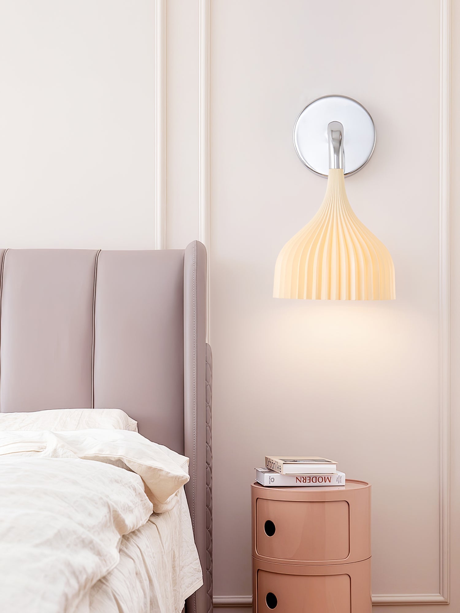 E Modern Minimalist Chrome Wall Sconce Indoor Glass Globe Bedside Reading Light