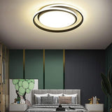 Dimmable Modern Circular LED Flush Mount Ceiling Light Nordic Metal Fixture for Bedrooms and Offices