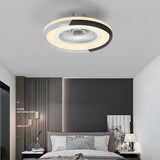 Modern 20 Inch Low Profile Bladeless Ceiling Fan with Dimmable LED Light and Remote Control