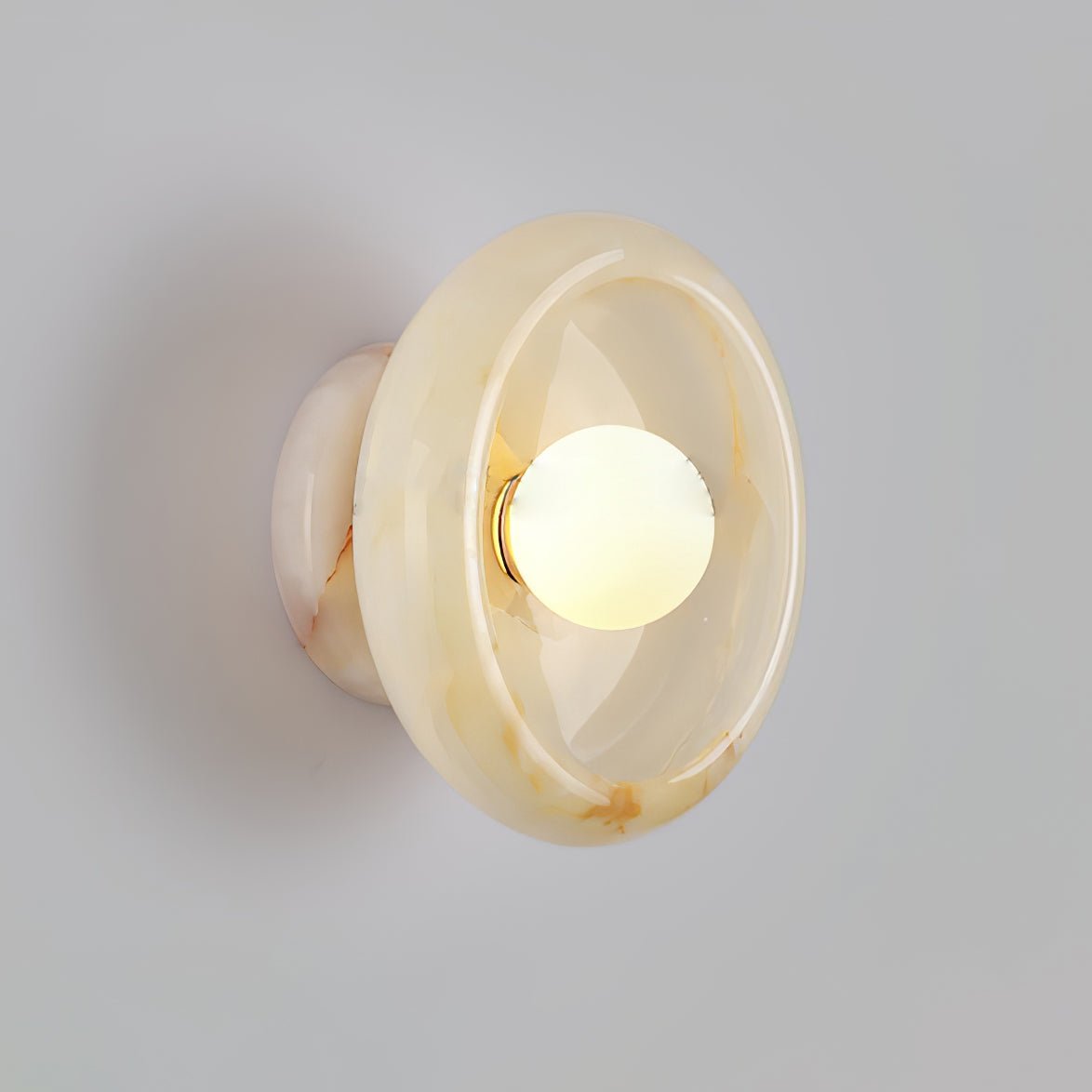 Eclipse Natural Jade Alabaster Wall Sconce Modern Minimalist Stone Lighting