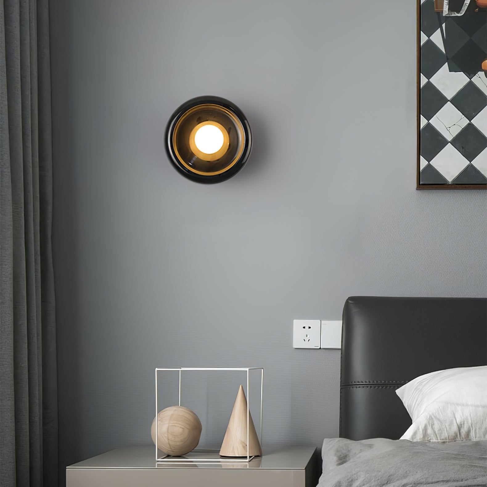 Eclipse Natural Jade Alabaster Wall Sconce Modern Minimalist Stone Lighting