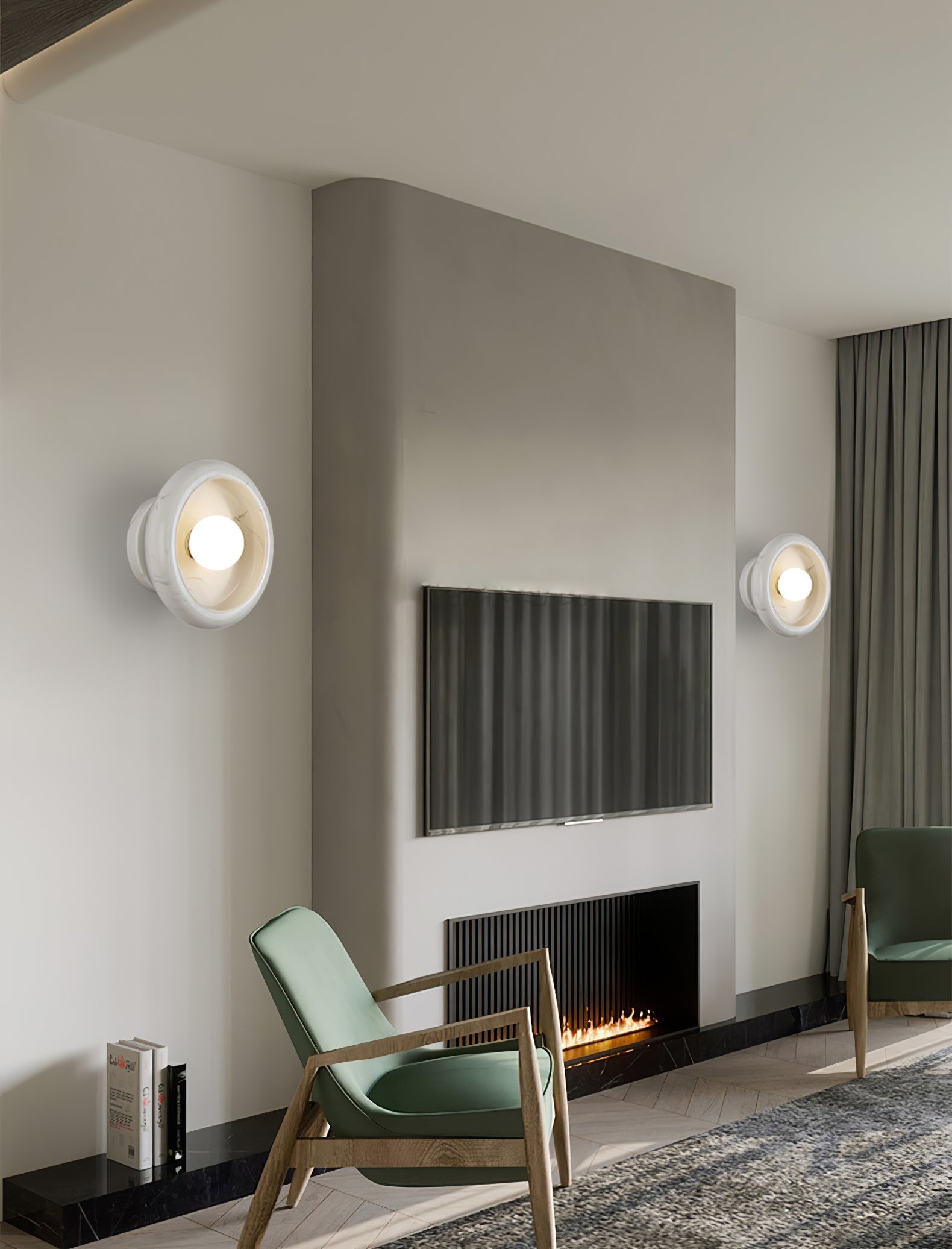 Eclipse Natural Jade Alabaster Wall Sconce Modern Minimalist Stone Lighting