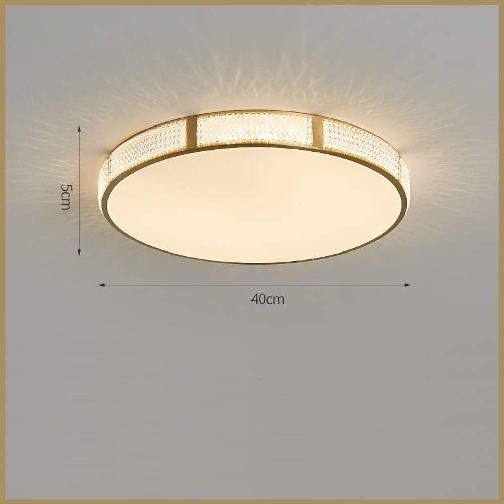 Modern Nordic Copper LED Flush Mount Ceiling Light with Geometric Acrylic Shade