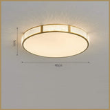 Modern Nordic Copper LED Flush Mount Ceiling Light with Geometric Acrylic Shade