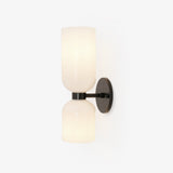 Edie Modern Geometric Wall Sconce with Opal Glass Shade and Brass Finish