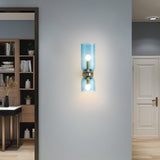 Edie Modern Geometric Wall Sconce with Opal Glass Shade and Brass Finish