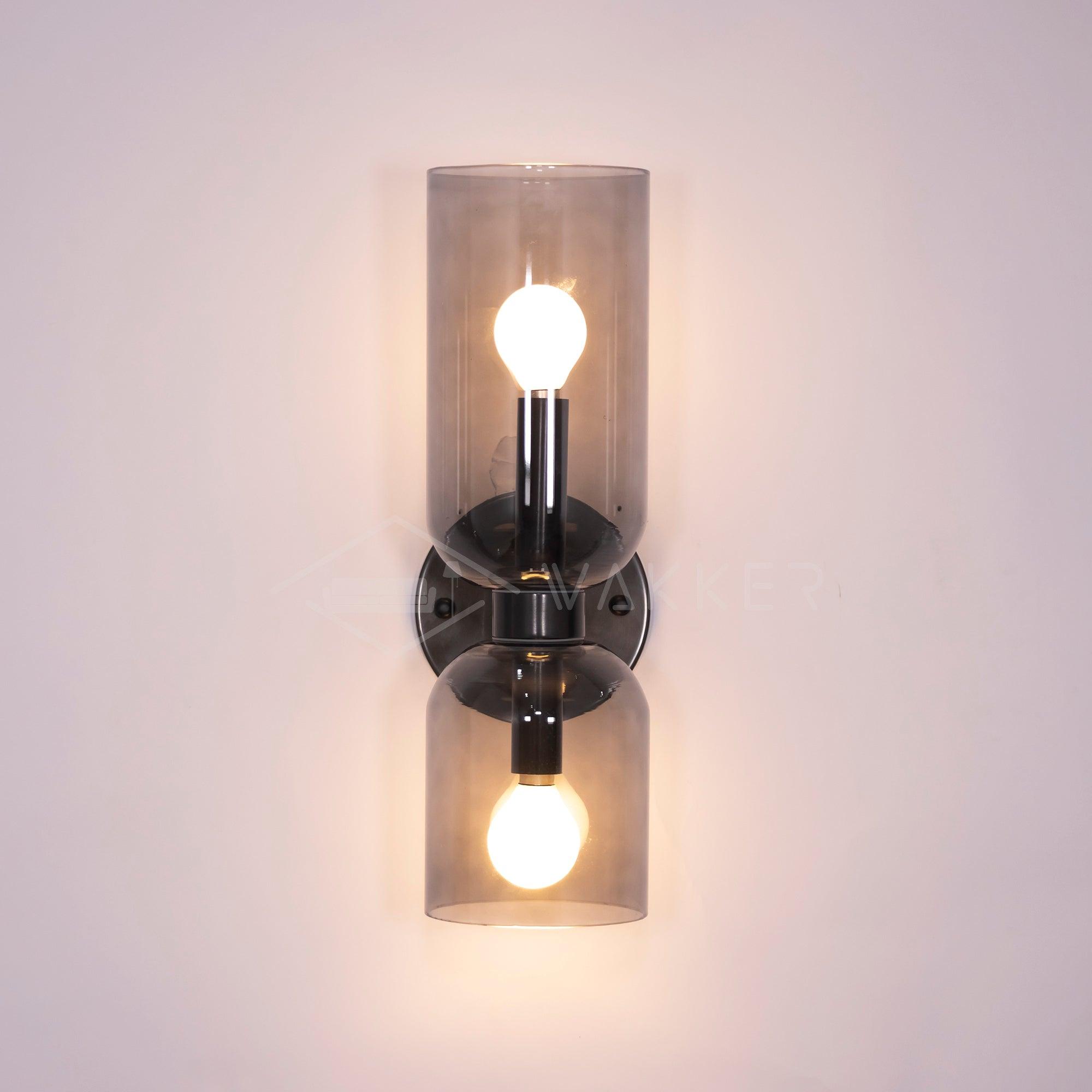 Edie Modern Geometric Wall Sconce with Opal Glass Shade and Brass Finish