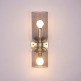 Edie Modern Geometric Wall Sconce with Opal Glass Shade and Brass Finish