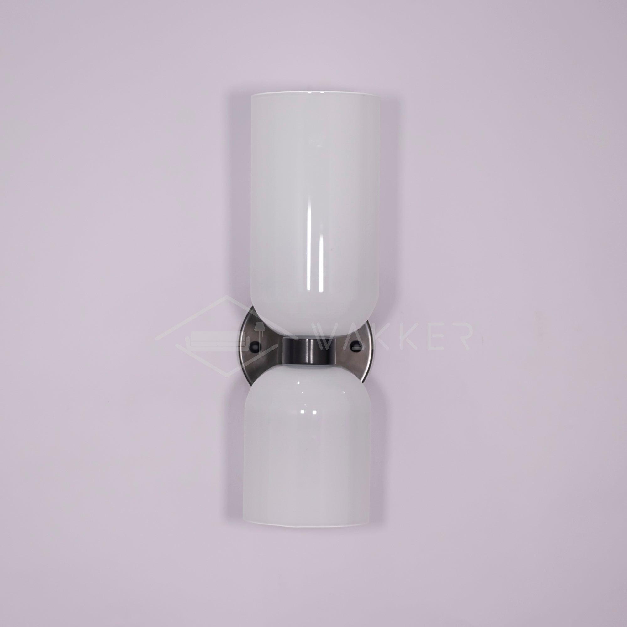 Edie Modern Geometric Wall Sconce with Opal Glass Shade and Brass Finish