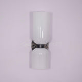 Edie Modern Geometric Wall Sconce with Opal Glass Shade and Brass Finish