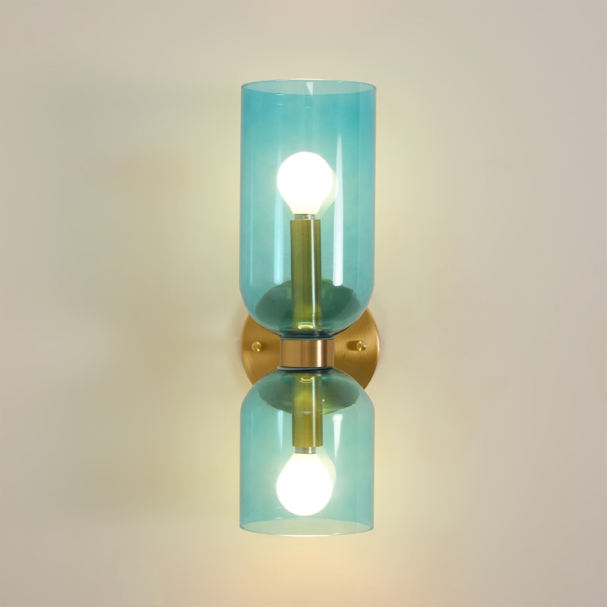Edie Modern Geometric Wall Sconce with Opal Glass Shade and Brass Finish