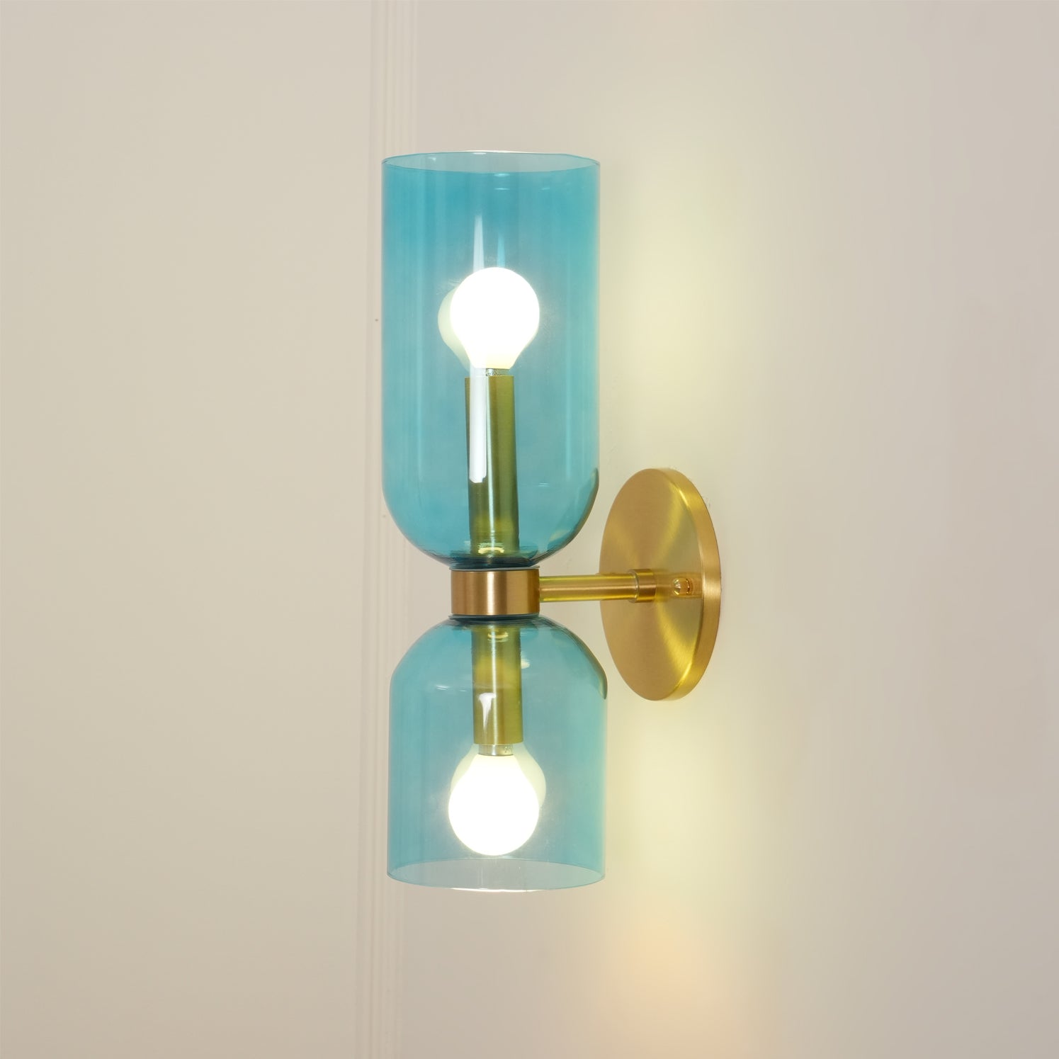 Edie Modern Geometric Wall Sconce with Opal Glass Shade and Brass Finish