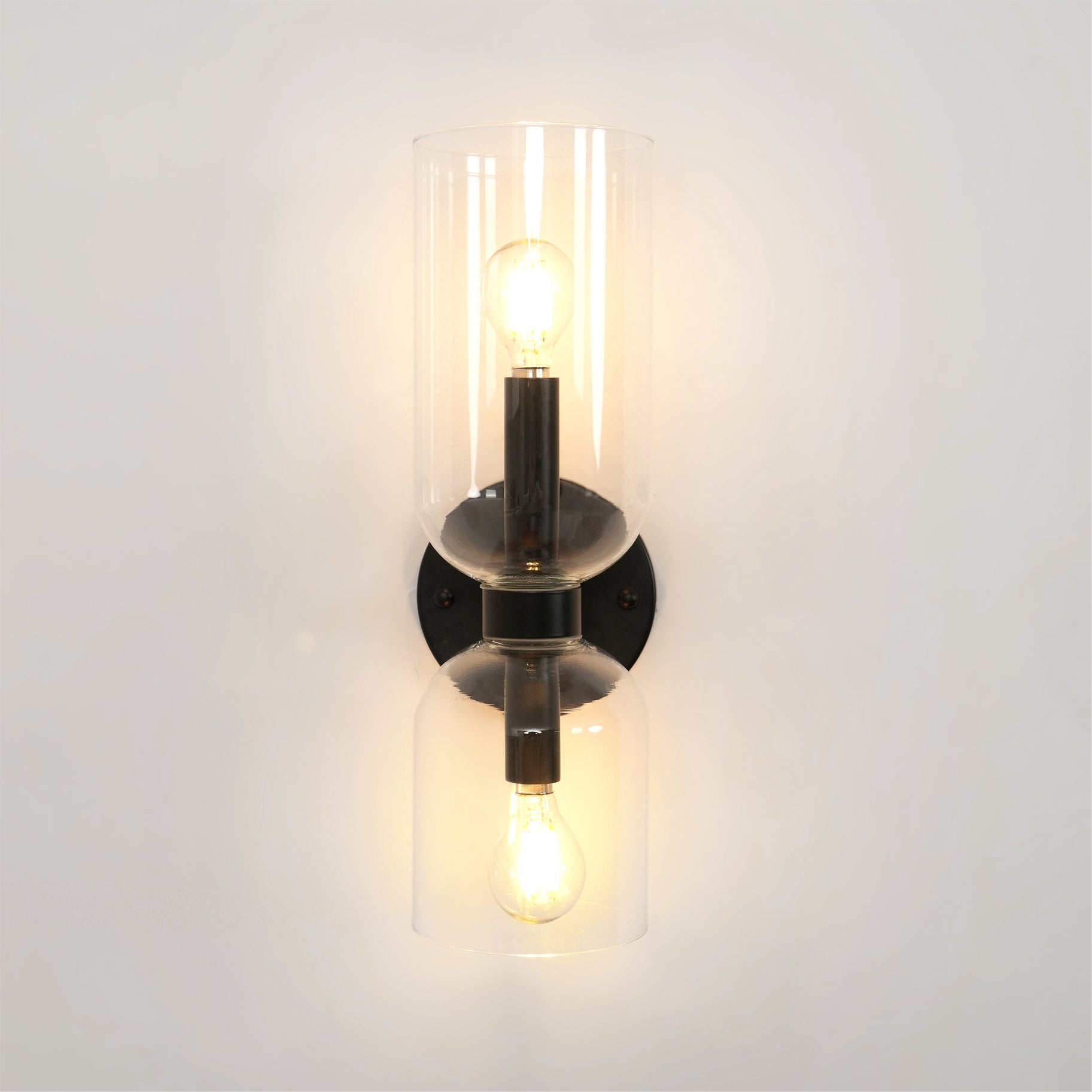 Edie Modern Geometric Wall Sconce with Opal Glass Shade and Brass Finish