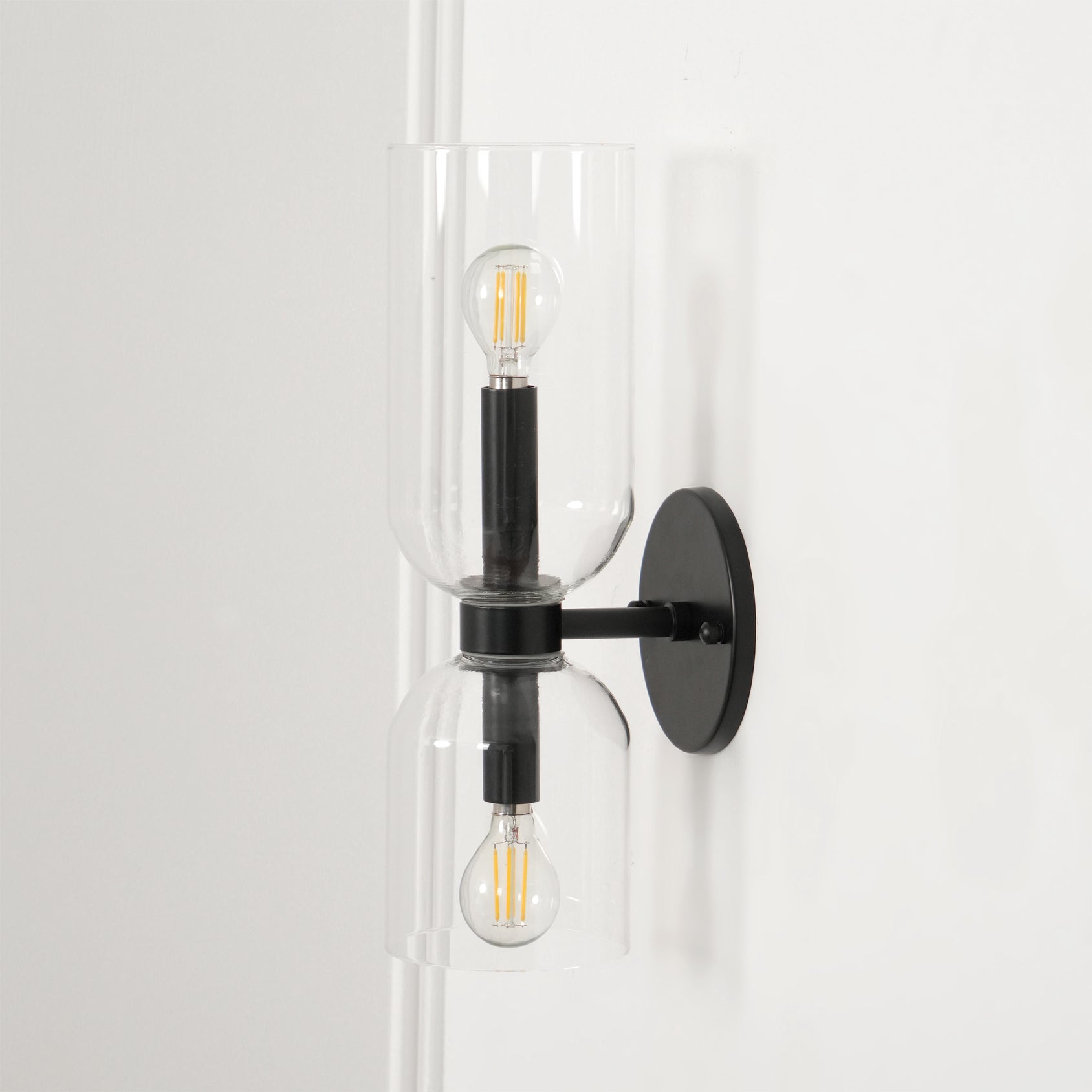 Edie Modern Geometric Wall Sconce with Opal Glass Shade and Brass Finish