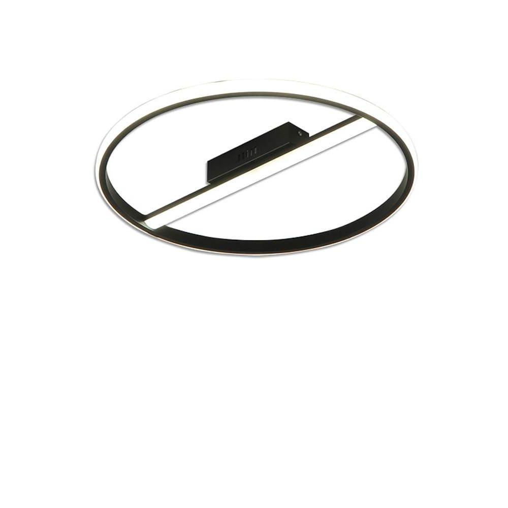 Modern Circle LED Flush Mount Ceiling Light Contemporary Metal 18 Inch Low Profile Fixture