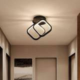 Minimalist 2 Ring LED Ceiling Light Modern Geometric Flush Mount Fixture for Hallways