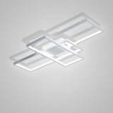 Modern Rectangular 3 Tier LED Flush Mount Ceiling Lamp Large Geometric Integrated Lighting Fixture