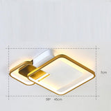 Modern Gold Geometric LED Flush Mount Ceiling Light for Nordic Living Room Decor