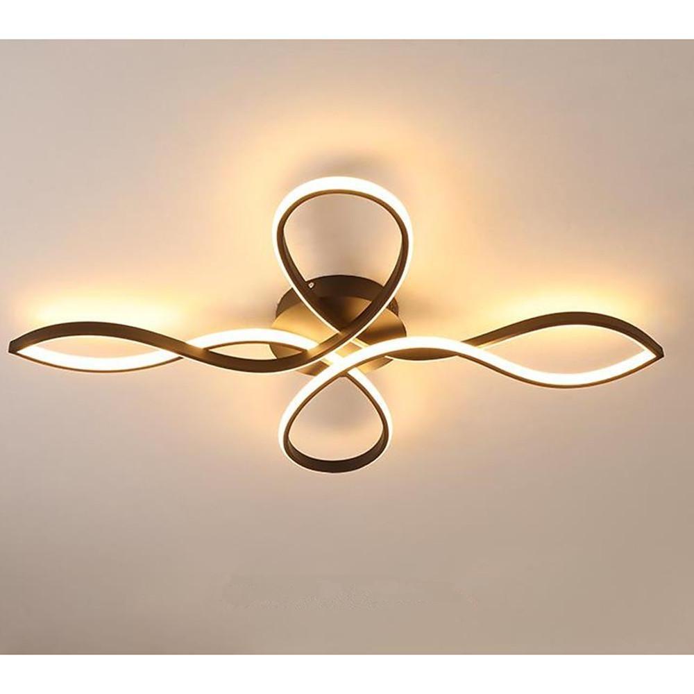Modern Artistic Flower Shape LED Ceiling Light Dimmable Wave Flush Mount Fixture for Home
