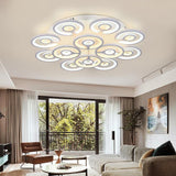 Modern Geometric Flower Shape LED Flush Mount Ceiling Light in White Finish