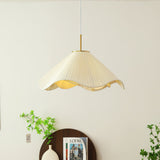 Elara Modern Curved Fabric Pendant Light Sculptural Ceiling Hanging Lamp for Dining Room