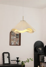 Elara Modern Curved Fabric Pendant Light Sculptural Ceiling Hanging Lamp for Dining Room