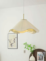 Elara Modern Curved Fabric Pendant Light Sculptural Ceiling Hanging Lamp for Dining Room