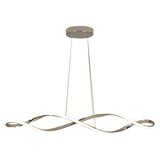Electroplated Modern Wave LED Chandelier Stepless Dimming Pendant Light for Dining Room and Kitchen Island