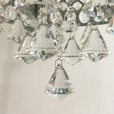 Elegant 15 Inch Crystal Drum Flush Mount Chandelier 4 Light Metal Ceiling Lamp