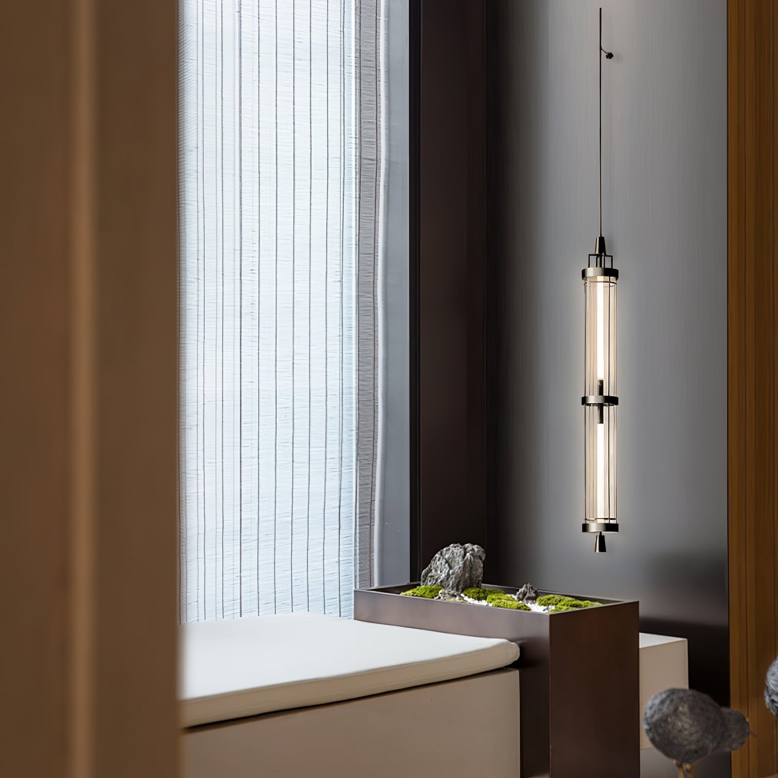 Elegant 47 Inch Vertical LED Wall Light Sconce for Contemporary Living Spaces Black