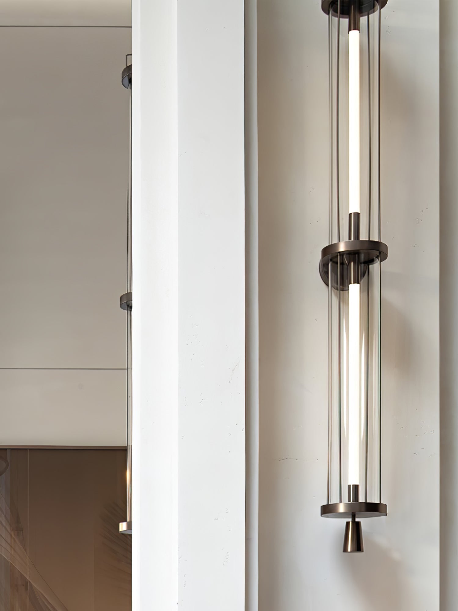 Elegant 47 Inch Vertical LED Wall Light Sconce for Contemporary Living Spaces Black