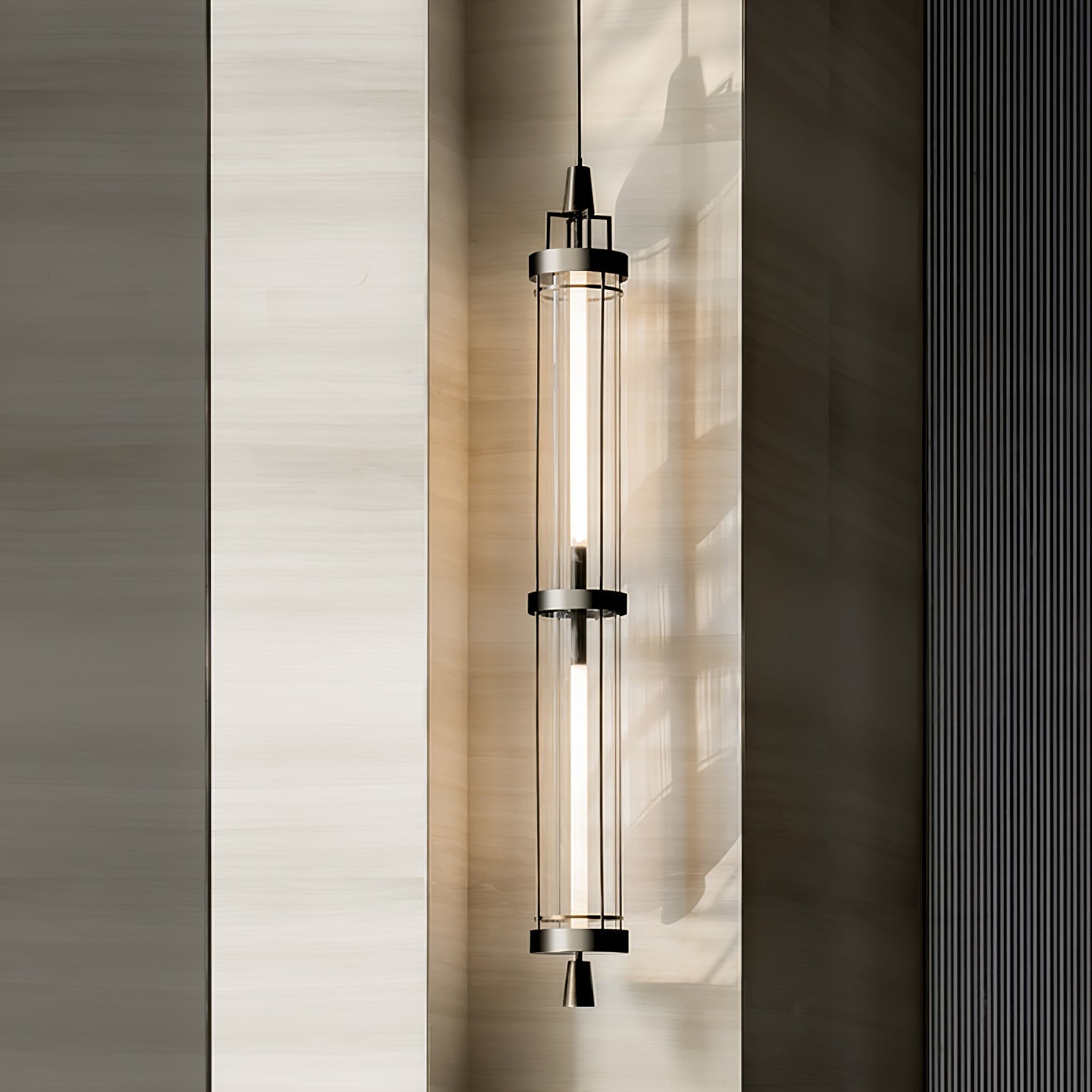 Elegant 47 Inch Vertical LED Wall Light Sconce for Contemporary Living Spaces Black