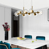Elegant 8 Light LED Linear Glass Chandelier for Modern Dining Room Lighting